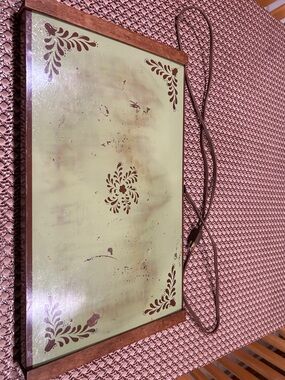 Electric Green Serving Warming Tray with Brown Trim